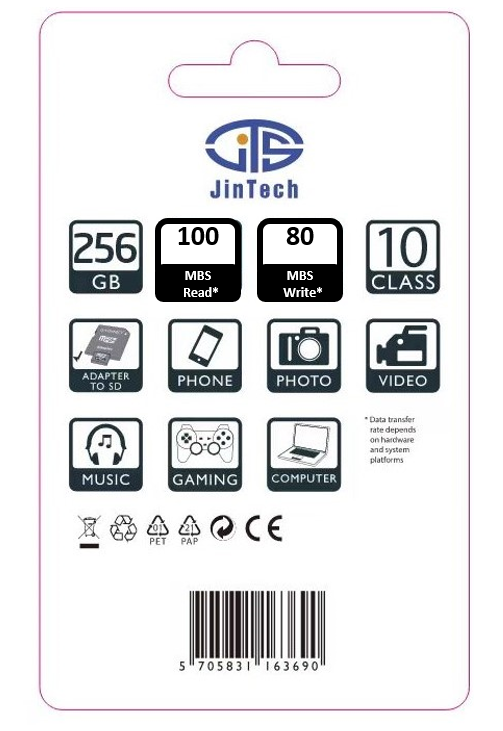 Jintech Semiconductors 256 GB Micro SD Card