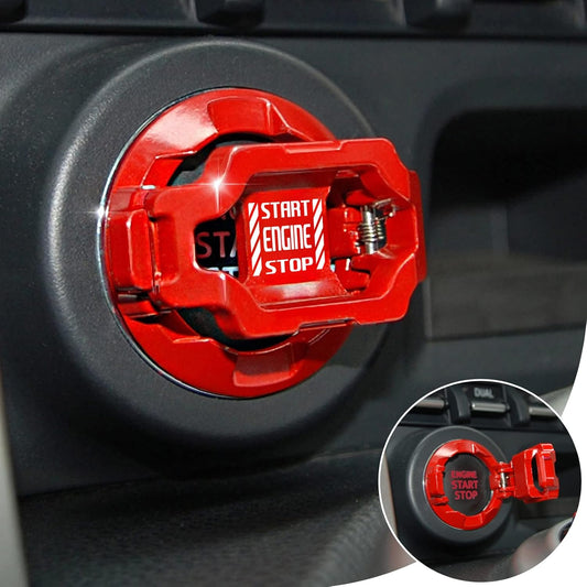 Car Start Stop Button Cover. Engine Start Stop Cover Protection. Compatible with Most Cars. Available in Red and Black. A Great Car Interior Accessories.