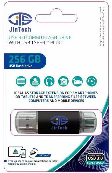 Jintech Semiconductor 256GB USB to USB-C Flash Drive